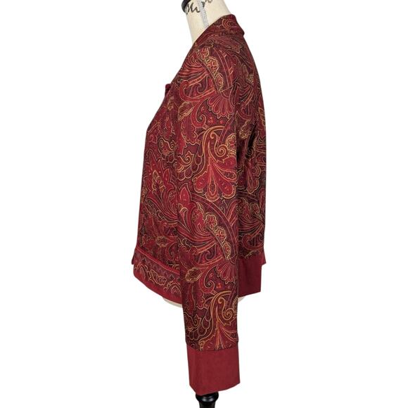 90s Vintage Coldwater Creek Plaid Quilted Jacket Rust Red Brown Size 16 - Picture 4 of 16